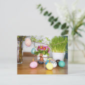 Acorn Elfen mit Ostereiern Ostern Postkarte (Stehend Vorderseite)