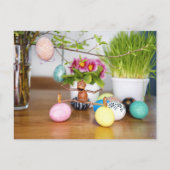 Acorn Elfen mit Ostereiern Ostern Postkarte (Vorderseite)