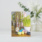 Acorn Elfen mit Ostereiern Ostern Postkarte (Stehend Vorderseite)