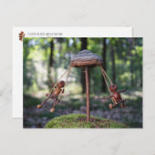 Acorn-Elfen spielen auf dem Karussell Postkarte (Vorne/Hinten)