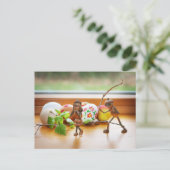 Acorn elves Osterfeige Postkarte (Stehend Vorderseite)