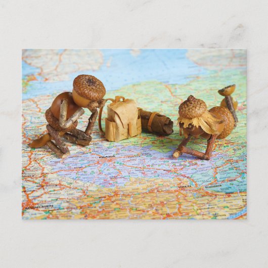 Acorn Elves planen eine Reise Postkarte (Vorderseite)