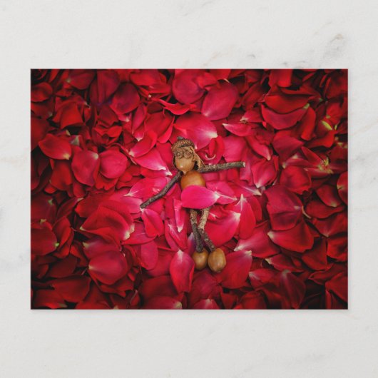 Acorn Elves Schönheit in Rose Postkarte (Vorderseite)