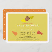Acorn & Fall Ginkgo Blätter Kinderdusche Einladung (Vorne/Hinten)