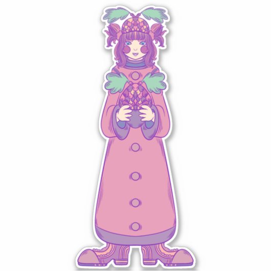 Acorn Girl Aufkleber (Vorderseite)
