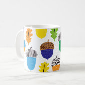 Acorn Herbst: Vintages Blattmuster. Kaffeetasse (Vorderseite Links)