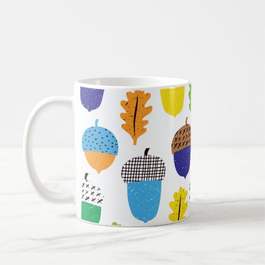 Acorn Herbst: Vintages Blattmuster. Kaffeetasse (Links)