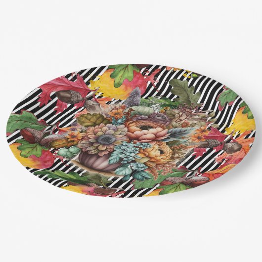 Acorn ist im Herbst Pappteller (Schrägansicht)