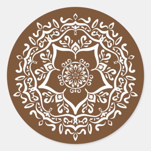 Acorn Mandala Runder Aufkleber (Vorderseite)