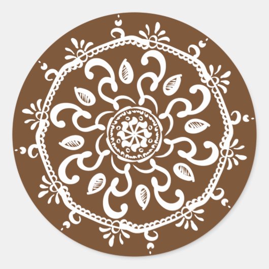 Acorn Mandala Runder Aufkleber (Vorderseite)