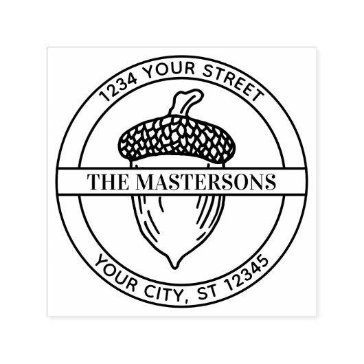 Acorn mit Familienname Initial-Rücksendeadresse Rb Permastempel (Design)
