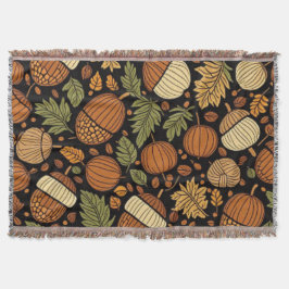 Acorn Muster Ernte Tag Herbst Fleece Blanket Decke