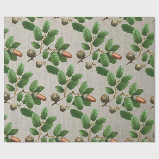 Acorn Oak Blätter Geschenkpapier (Flach)