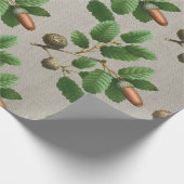 Acorn Oak Blätter Geschenkpapier (Ecke)