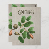 Acorn Oak Blätter Postkarte (Vorne/Hinten)