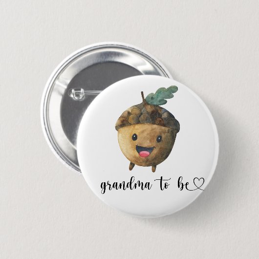 Acorn - Oma als Baby-Dusche Button (Vorne & Hinten)