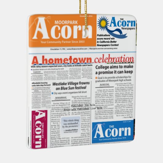 Acorn-Ornament unter beiden Seiten bedruckt Keramikornament (Rechts)