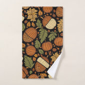Acorn Pattern Harvest Day Bath Mat Badhandtuch Set (Handtuch)