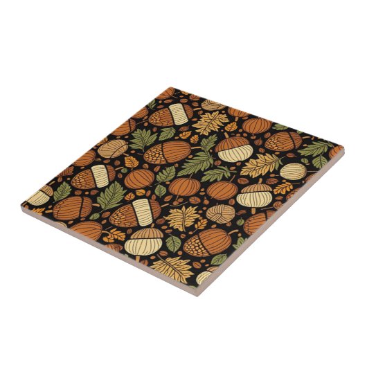 Acorn Pattern Harvest Day Keramik Tile Fliese (Seite)