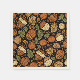 Acorn Pattern Harvest Day Napkins Serviette
