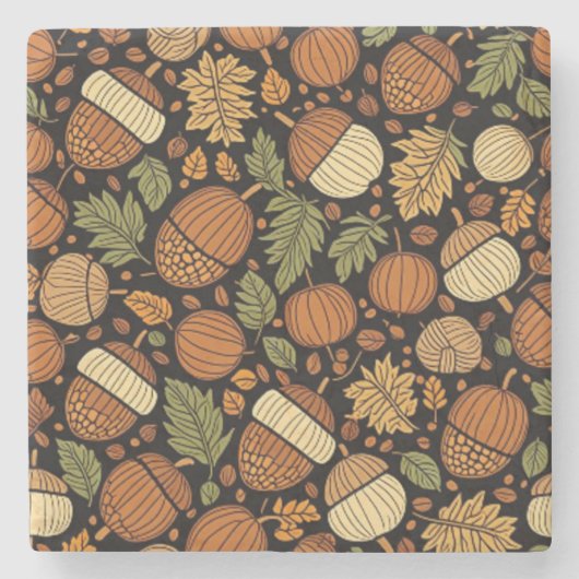 Acorn Pattern Harvest Day Untersetzer (Vorderseite)