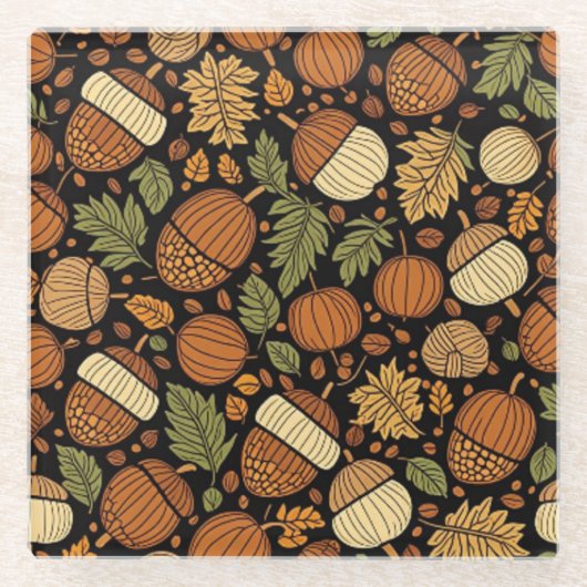 Acorn Pattern Harvest Day Untersetzer (Vorderseite)