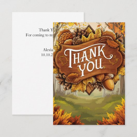 Acorn Pumpkin Herbst Dankeskarte (Vorne/Hinten)