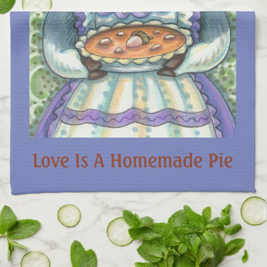 ACORN & SQUASH PIE, ERNTEDANK PIG KÜCHENSTADT GESCHIRRTUCH (Gefaltet)