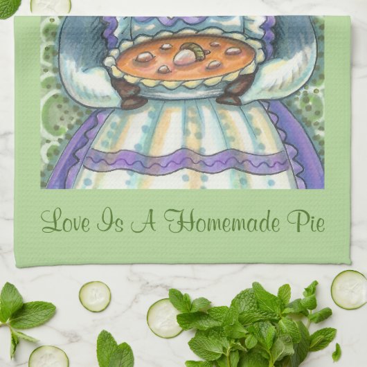 ACORN & SQUASH PIE, ERNTEDANK PIG KÜCHENSTADT GESCHIRRTUCH (Gefaltet)