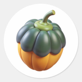 Acorn Squash Plastic 3D - Glossy Round Label Runder Aufkleber