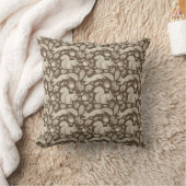 Acorn Squirrel Taupe Ecru Fall Floral Pillow Kissen (Decke)