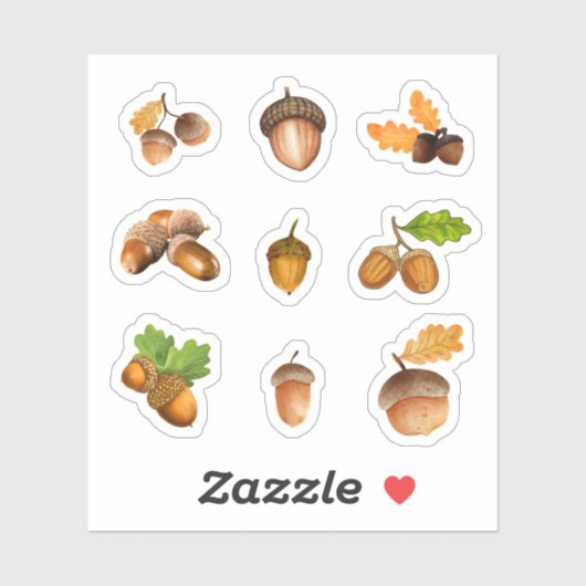 Acorn Stickers Aufkleber (Blatt)