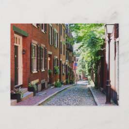Acorn Street Boston Massachusetts Postcard Feiertagspostkarte