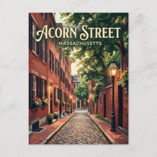 Acorn Street Massachusetts Postkarte