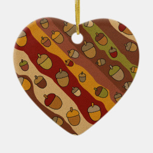 Acorn Stripes-Muster Keramik Ornament