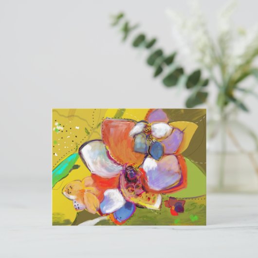 Acorn und Blume Postkarte (Stehend Vorderseite)