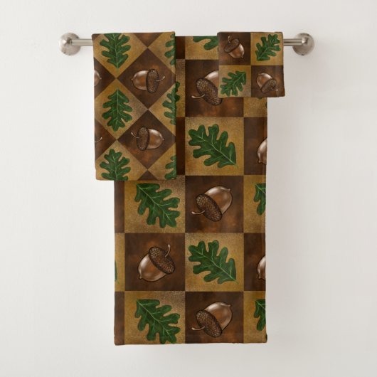 Acorn- und Eichenholzkachelboden Muster Badetuch Badhandtuch Set (Insitu)