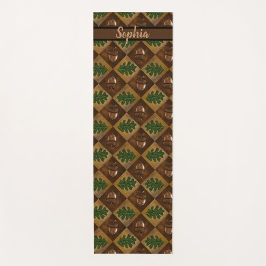 Acorn- und Eichenholzmuster Yogamatte (Vorderseite)