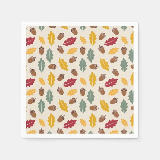 Acorn und Herbstlaub Serviette (Vorderseite)
