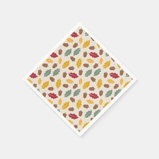 Acorn und Herbstlaub Serviette (Ecke)