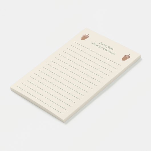 Acorn und Linien Post-it Klebezettel (angewinkelt)