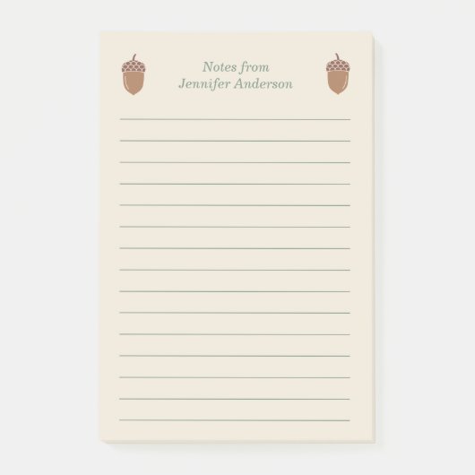 Acorn und Linien Post-it Klebezettel (Vorderseite)