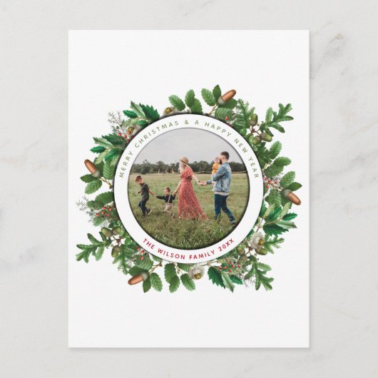 Acorn Wreath Family Foto Weihnachten & Neues Jahr (Vorderseite)