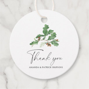 Acorn-Zweig - Hochzeit Vielen Dank Geschenkanhänger