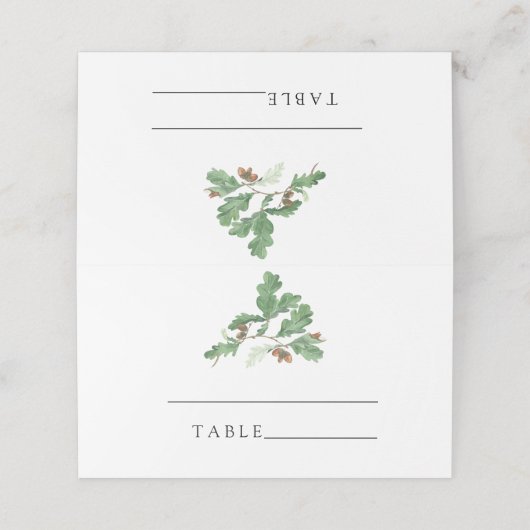 Acorn-Zweig - Platzkarten der Hochzeit im Herbst (Außenseite Aufgefaltet)