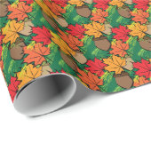Acorne und Blätter III Geschenkpapier (Rolleneckpunkt)