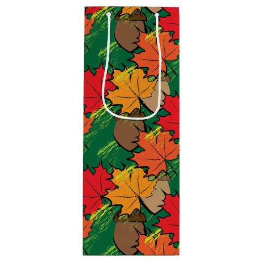 Acorne und Blätter III Geschenktüte Für Weinflaschen (Vorderseite)