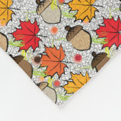 Acorne und Blätter VII Fleecedecke (Ecke)