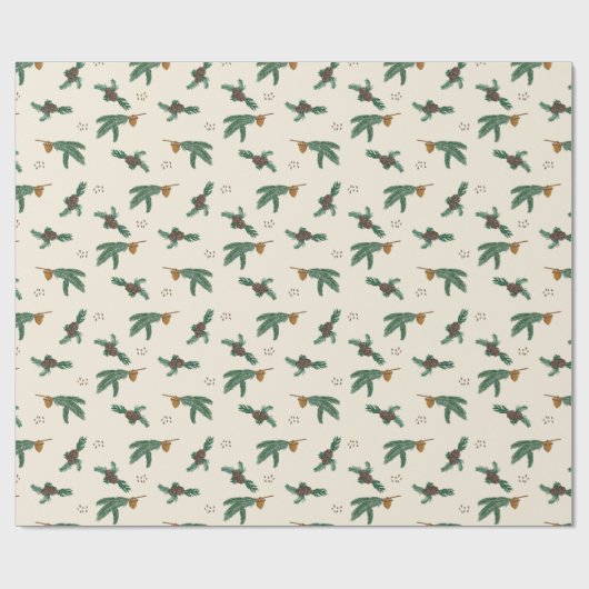 Acorne und Kiefernäste Geschenkpapier (Flach)