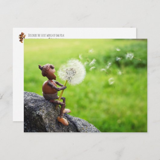 Acornelf bläst in Löwenzahn Postkarte (Vorne/Hinten)